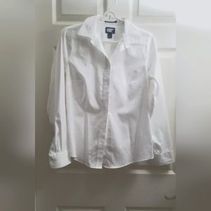SOLD! White, cotton button up shirt